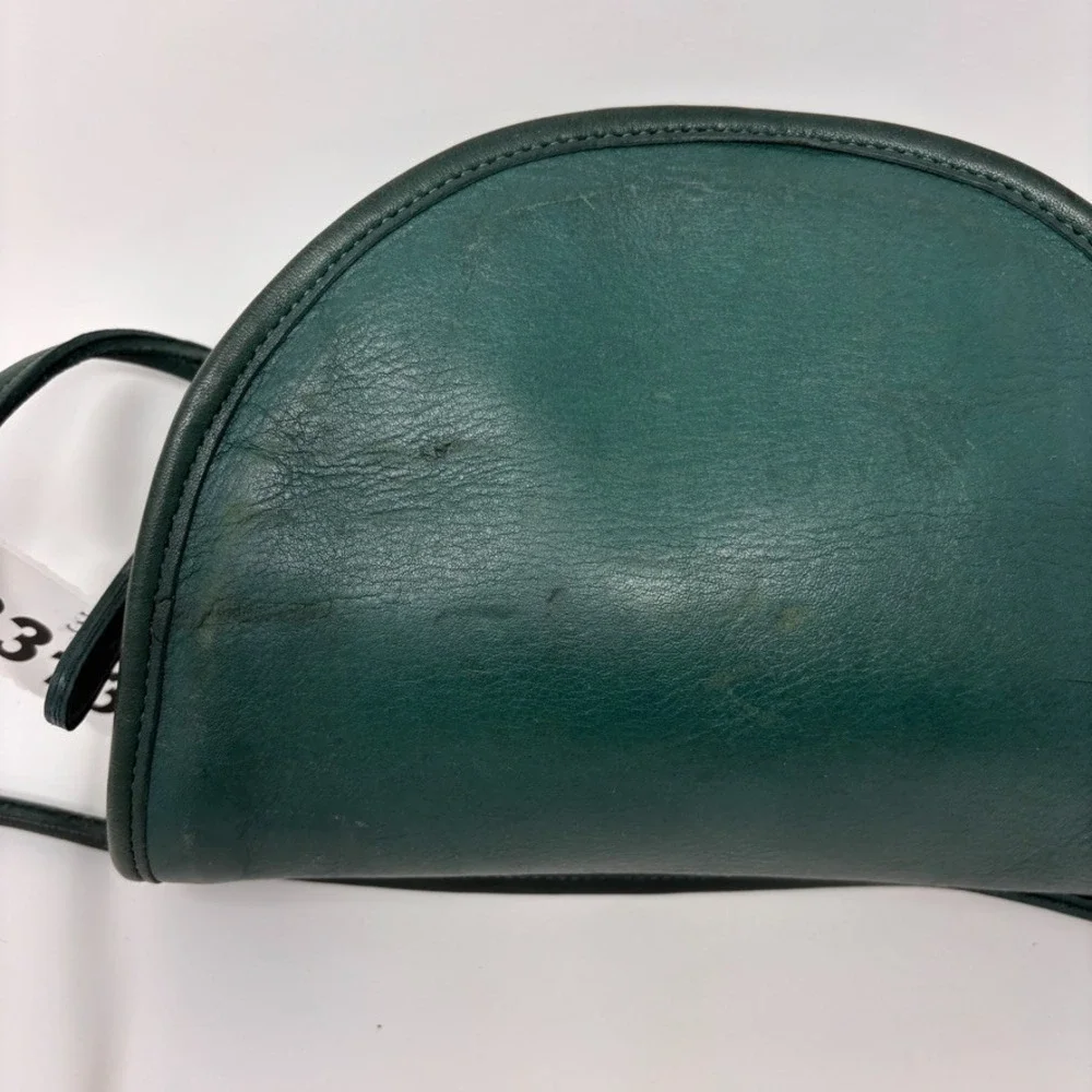 Vintage COACH Kimball Purse Jade Green Leather 9911 Crescent Crossbody USA